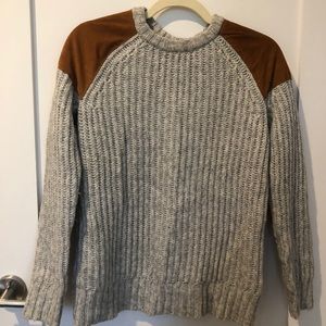 Madewell Knit Sweater with Suede Patches